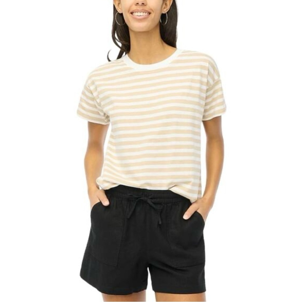J Crew Linen Blend Draw String Shorts Size XL Black